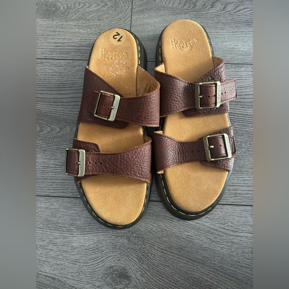 Dr. Martens Josef Brown Leather Buckle Sandals